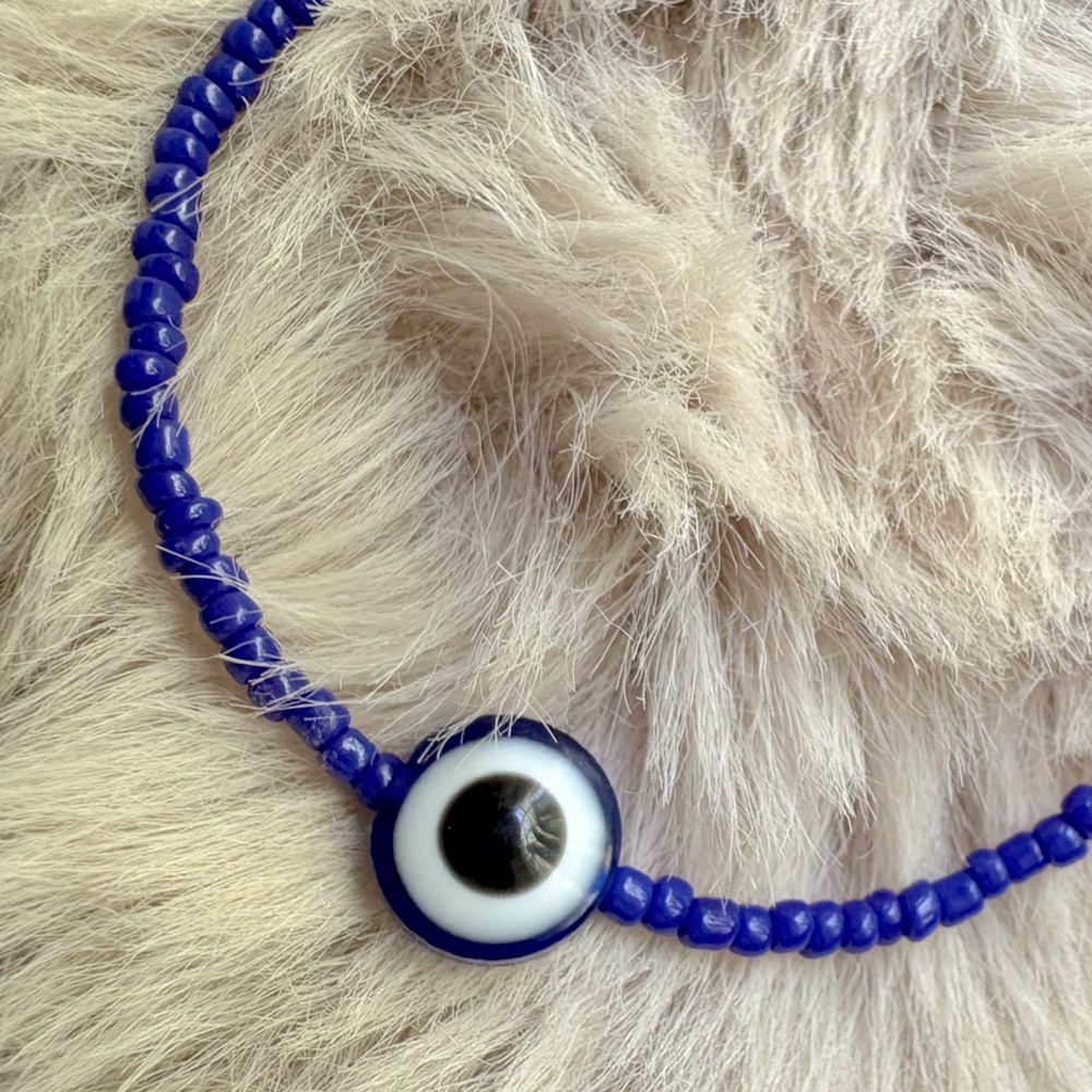 Blue Evil Eye Beaded Bracelet
